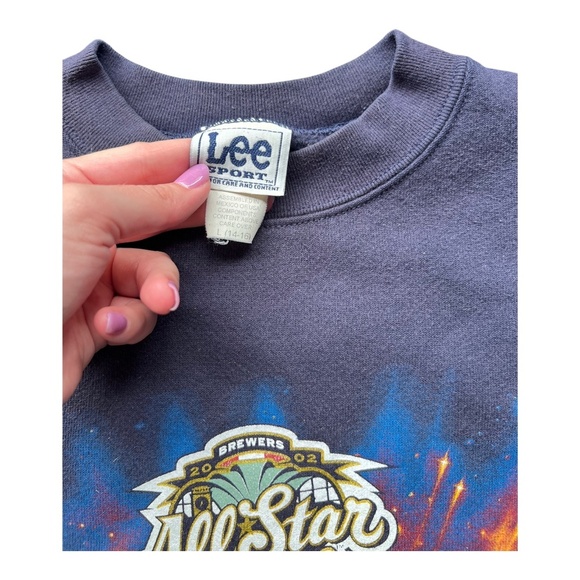 Vintage 2002 MLB All-Stars Milwaukee Crewneck Kid's Lee Sport 14-16 - Picture 2 of 3